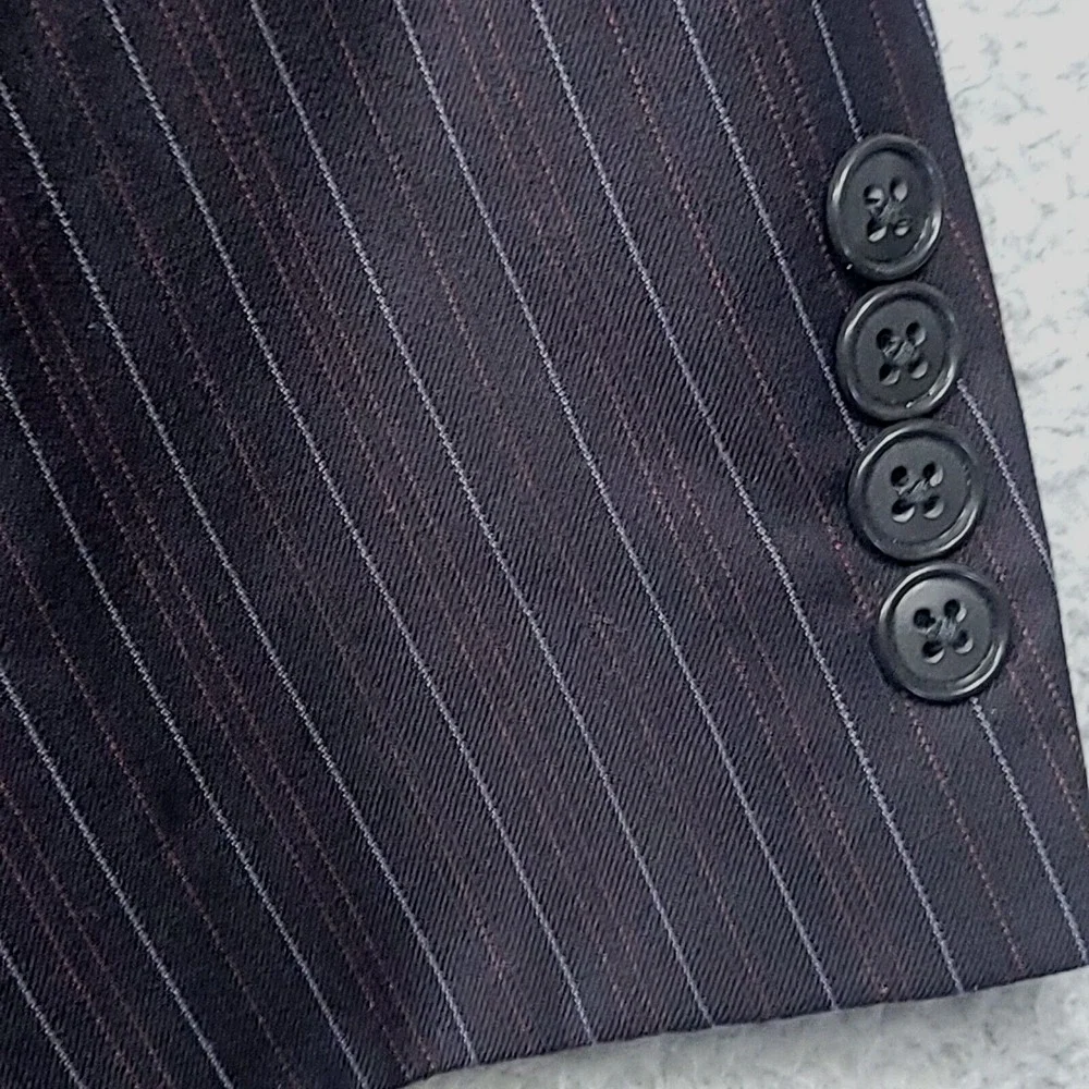 Hart Schaffner Marx Pinstripe Suit‎ Jacket Blazer Mens 42R Navy Wool EUC